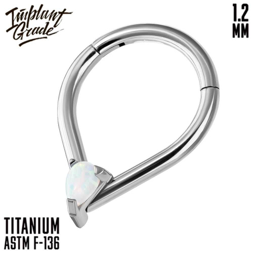 Кольцо-кликер Rain Drop opal 17 1.2 мм (16 G)